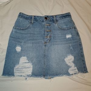 Forever 21 distressed Jean Skirt